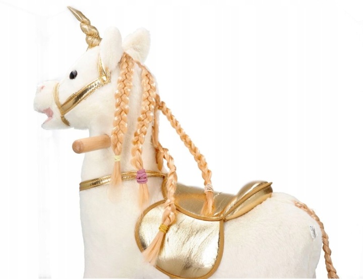 Adam Toys Золотий Єдиноріг 2 в 1 - конячка-гойдалка і каталка 3+ — фото 8