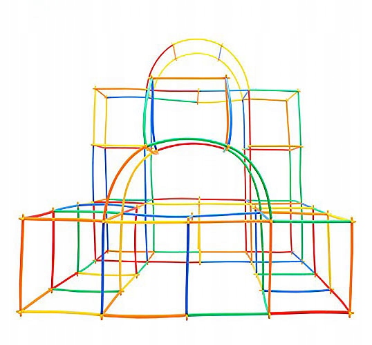 LARGE SET OF STRAW BUILDING BLOCKS IN A CHEST FOR CHILDREN 800 PCS XXL Number of pieces 800