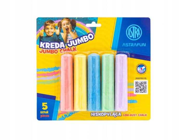 Крейда Jumbo Astra Fun 5 шт. кольорова кругла — фото 2