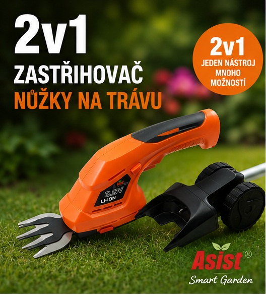 AE3N36T Aku nůžky s tyčí 3v1 3,6 V, 1,5 Ah
