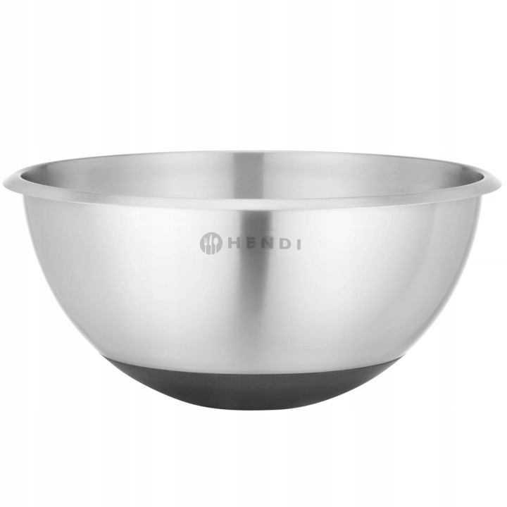 Kuchyňská miska ocelová se silikonovou základnou a odměrkou, průměr 6 l, 330 x 155 mm