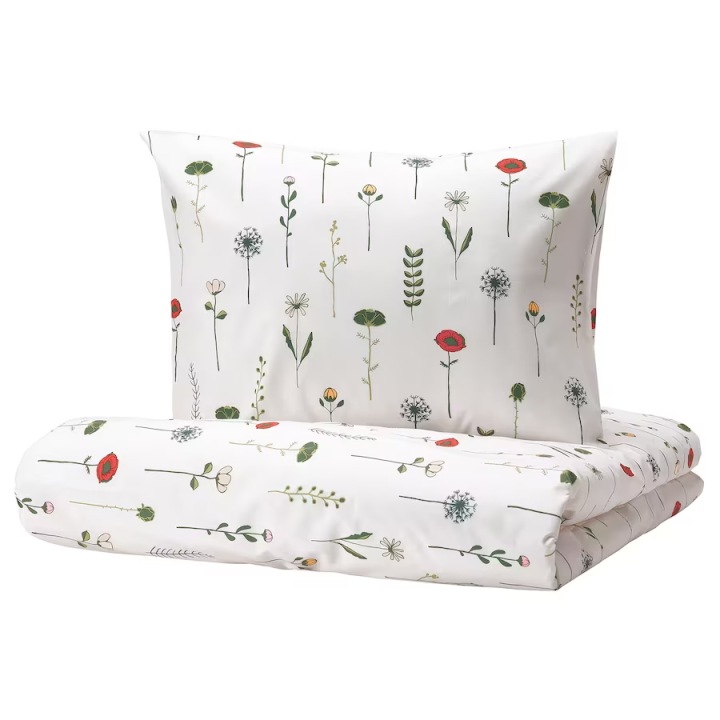 IKEA NATTSLANDA Постільна білизна 150x200 різнокольоровий сірий — фото 7