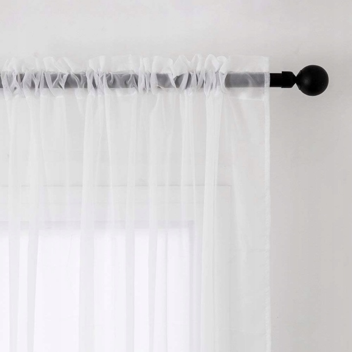 Závěs Transparentní bílá Sada 2 kusů 260x140 cm