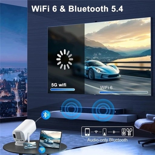 Проектор міні smart tv 4k android 11 wifi 6 bluetooth 130" led — фото 3