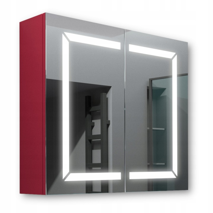 Dřevěná skříňka 80x70 Led zrcadlo Freya Malina