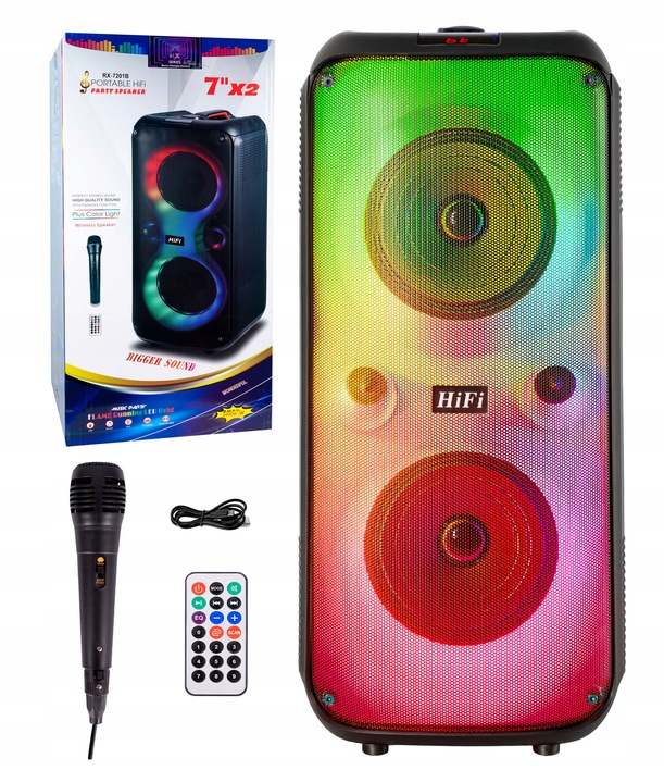 Wireless Bluetooth Speaker Mobile FM Column + Remote Control Karaoke Microphone