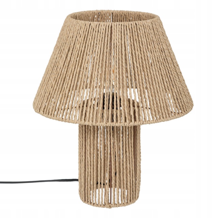 Pletená Stolní Lampa Boho Lampa Hnědá Do Obývacího Pokoje, výška 38 cm
