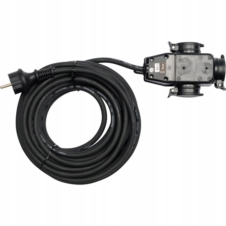 Gumový Prodlužovací Kabel Stavební 10 M IP44 3 Zásuvky 3680W Yato