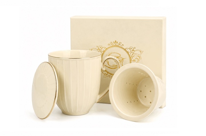 Porcelánový hrnek 400 ml s konvičkou Nina Ecru