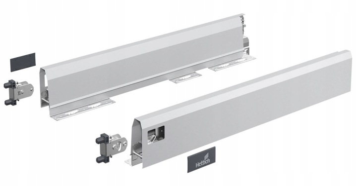 Vodítka zásuvky 9150619 500 mm, stříbrná Hettich