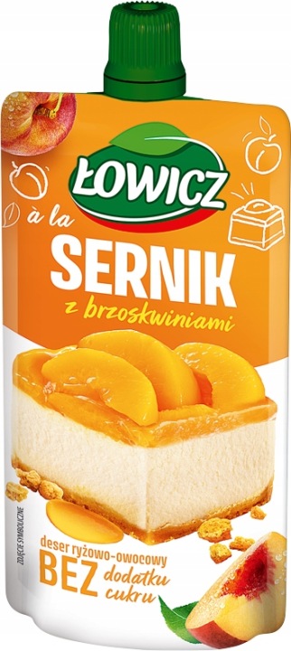 Łowicz Десерт рисово-фруктовий а-ля чізкейк з персиками 100 г — фото 2