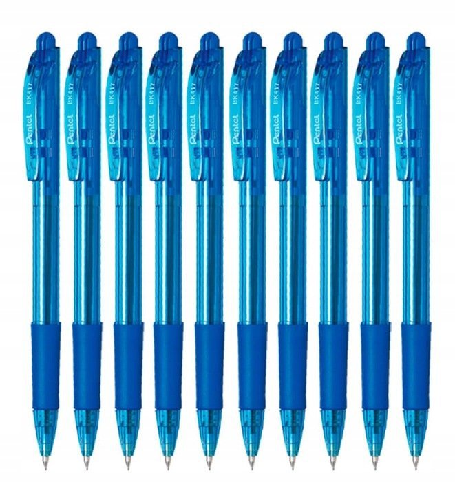 Ручка автоматична Pentel BK417 синій 0,7 мм гумовий тримач кліпса