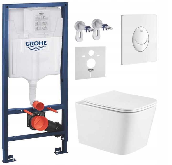 Podomítkový Wc set Grohe s mísou Imprese a tlačítkem bílá Fresh