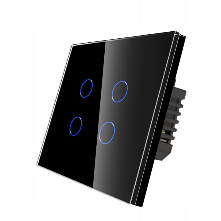 Dotykový Spínač Světla Skleněný Čtyřnásobný 4K Wifi Tuya Bez Kabelu