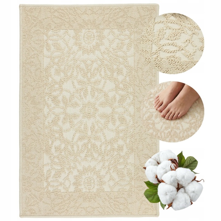 Koupelnový bavlněný hotelový kobereček 60 x 90 cm, savá prostiskluzová podložka
