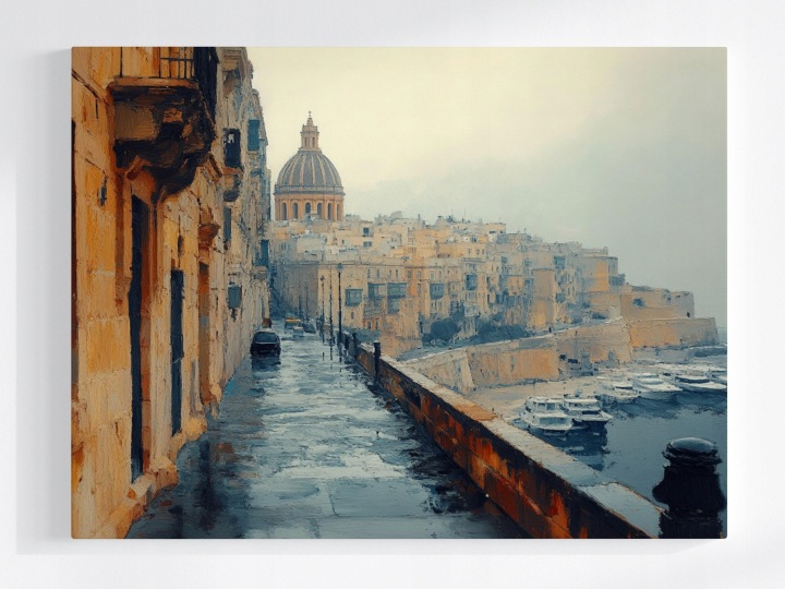 Plakát Architektura Město Malta Valletta Katedrála 100x75