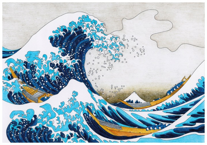 Vliesová fototapeta Kanagawa Fuji Fala Japonská krajina 150x105 lepidlo
