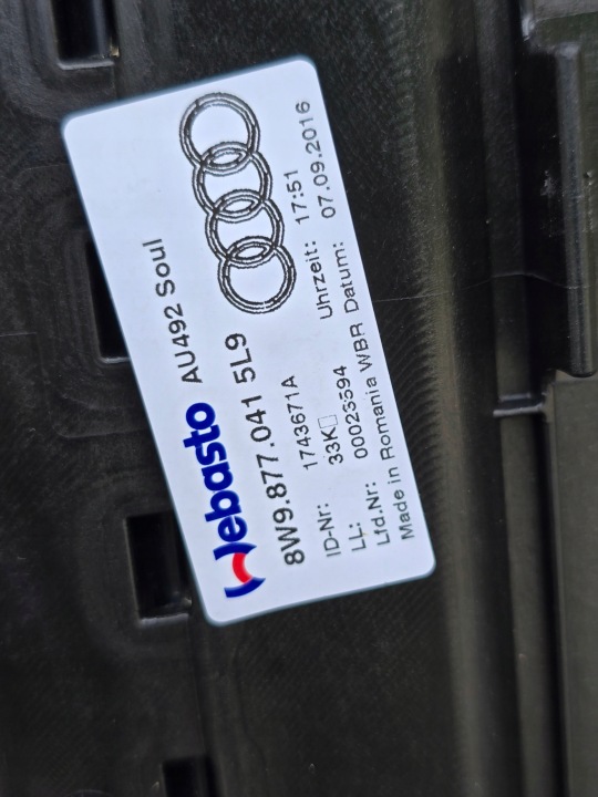 Audi OE 8W9877041 Techo Techo corredizo 14