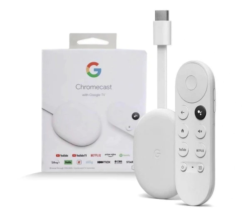テレビ Google Chromecast with TV 4K Odtwarzacz multimedialny Google Chromecast 4.0 4k Biały