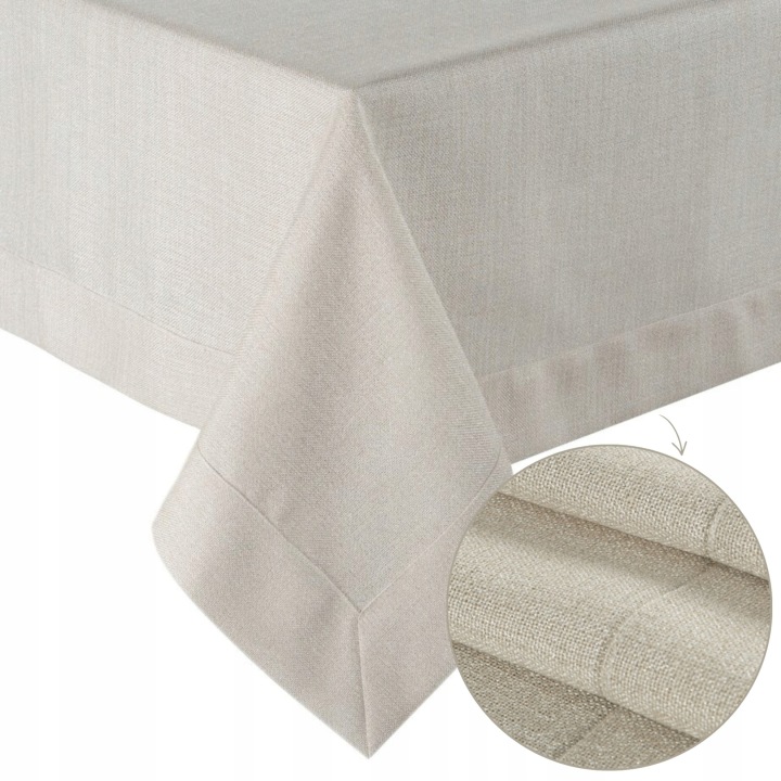 Ubrus Lana 140x260 cm Béžový hladký lesklý elegantní boho velký na stůl