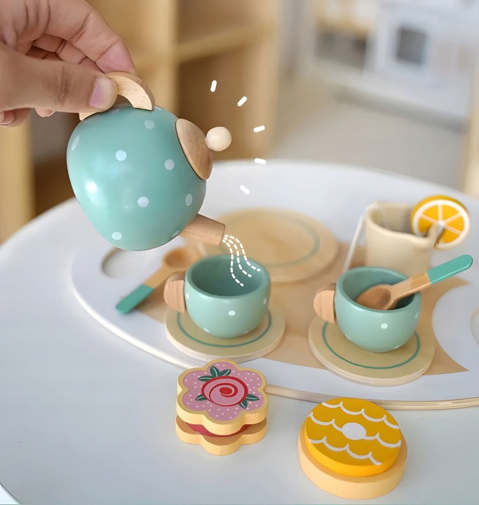Сервіз Для Чаю Кави З Тістечками Чашки Глечик Таця Ecotoys — фото 6