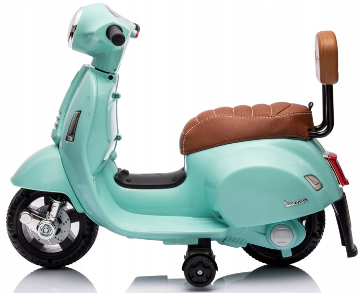 Каталка для дитини Скутер Vespa на акумулятор електричний спинка Міні — фото 4