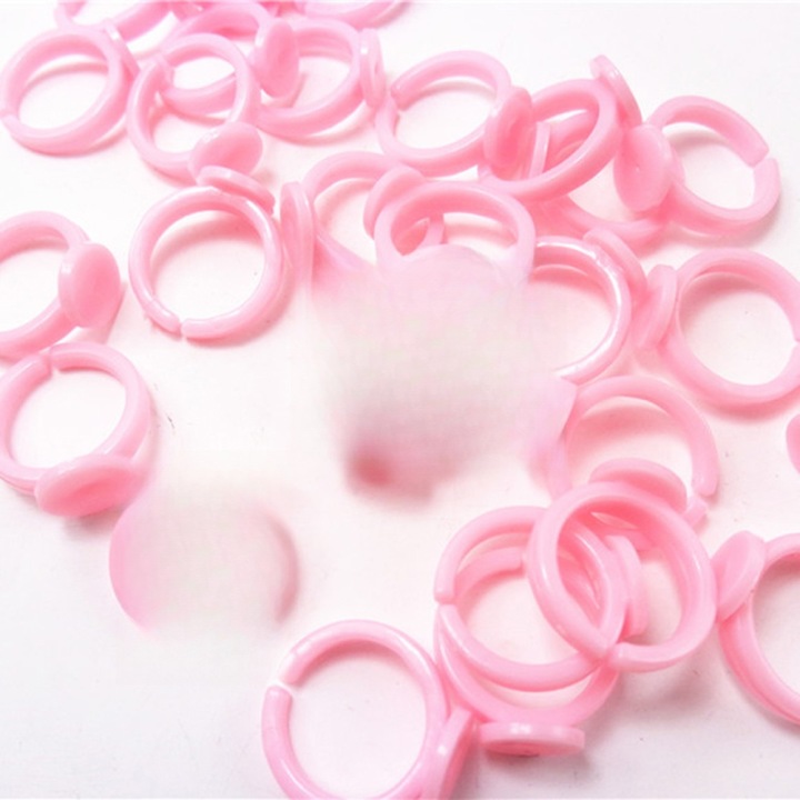 100 шт. Регульований Рожевий Пластиковий Ring Holders для Дитячий DIY Біжутерія — фото 8