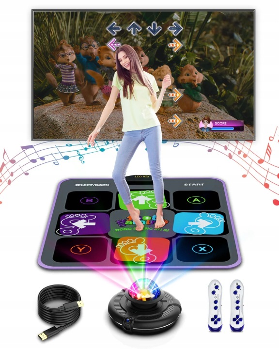 MATA DO TAŃCZENIA BLUETOOTH з 8 стрілками LED для дітей, водонепроникна — фото 3