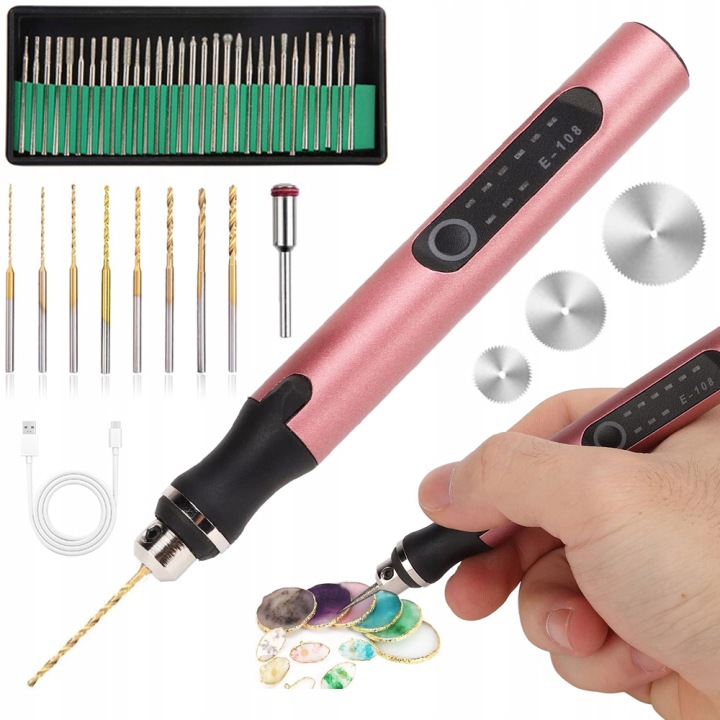 Kompaktní Elektrický Gravír Na Kov, Sklo, Usb Keramiku, 3 Rychlosti
