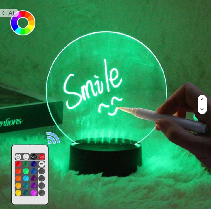 Нічник LED творча дошка напиши послання на подарунок 3D RGB пульт — фото 2