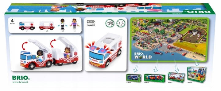Brio World 36035 Швидка допомога Рятувальна Швидка допомога Світло Звук Транспортний засіб на рейки — фото 8