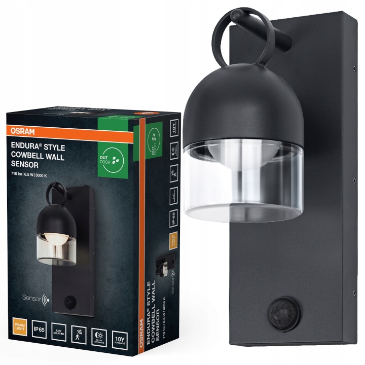Zahradní nástěnné svítidlo Led Fasádní lampa Snímač pohybu 6.5W 400lm 3000K IP65