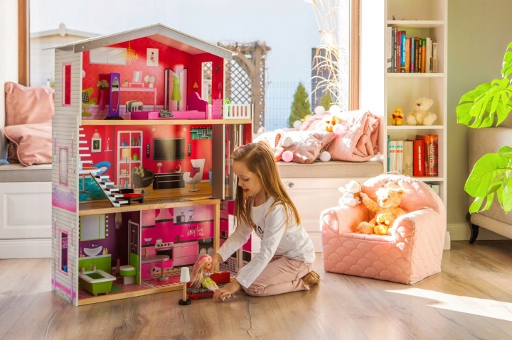 Великий Дерев'яний Будиночок З Ліфтом Для Ляльок - Rezydencja Malibu Ecotoys — фото 6