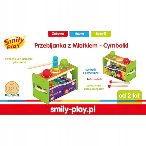 Smily Play дерев'яна іграшка забивалка з молотком металофон кульки 2 — фото 2