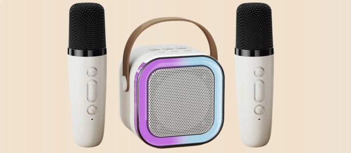 Набір Караоке Bluetooth Колонка RGB + 2 Мікрофони USB-C Для Дітей — фото 7