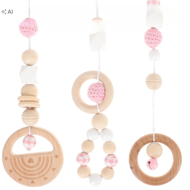 1 набір дерев'яний BABY PLAY GYM розвивальна іграшка для немовлят — фото 11