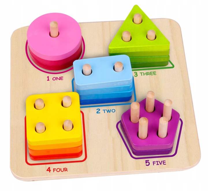 SORTER DREWNIANY GEOMETRYCZNY UKŁADANKA MONTESSORI KOLOR TOOKY TOY