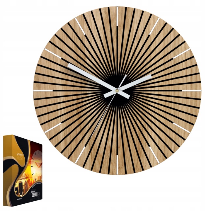 Nástěnné hodiny dřevěné dubové akrylové Arian Wood 33 cm Kulatý Křemenné