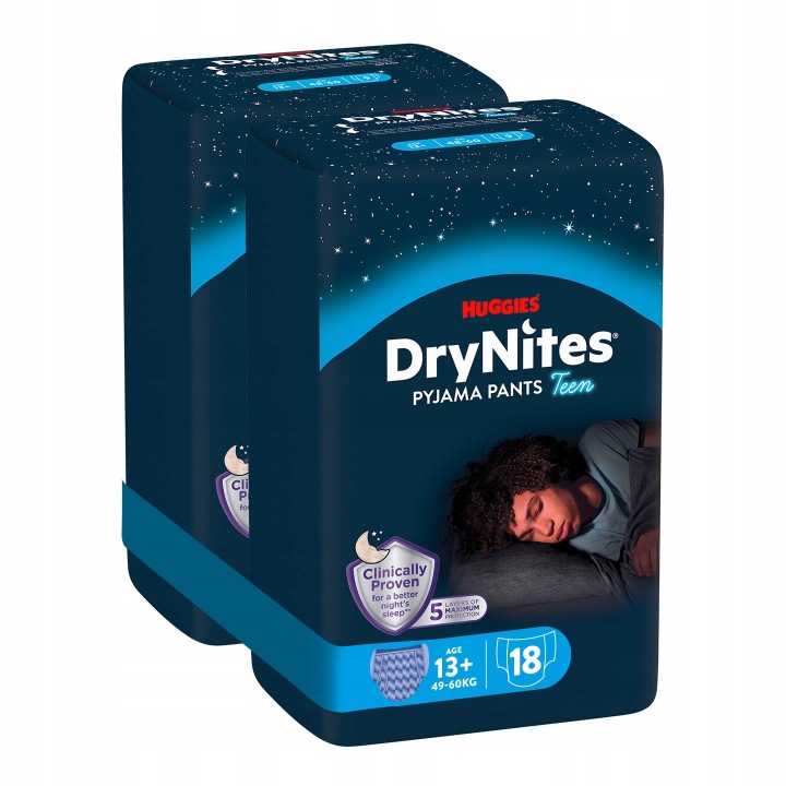 Huggies Трусики-підгузки DryNites Штани 13+ (49-60 кг) Boy 2x9 шт.