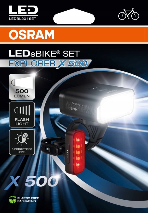 OSRAM LEDSBIKE EXPLORER 500 набір ліхтарі велосипедні передній задній 500 лм USB-C — фото 12