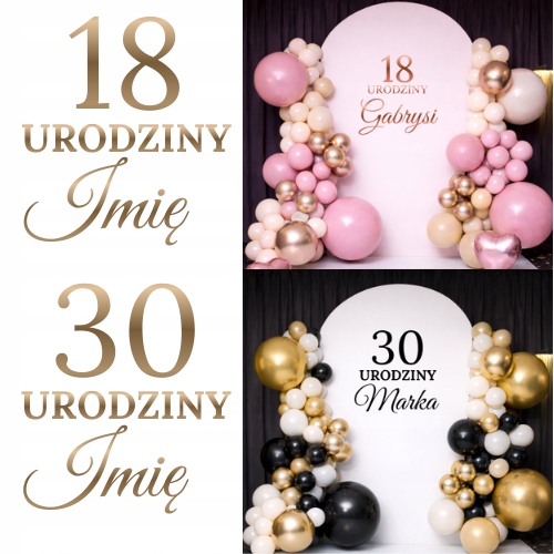 Наклейка персоналізована Напис на стінку нагоди День народження + ім'я 40 см