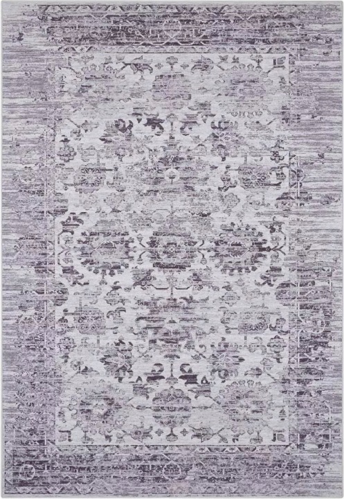 Koberec plochý tkaný do obývacího pokoje 80x150 cm, orientální šedo-krémový vzor