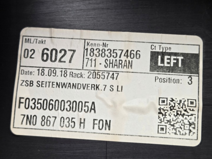 VW Sharan 7N FLACON FLACON SEAT ALHAMBRA 7 OS Zzoemcodez 13