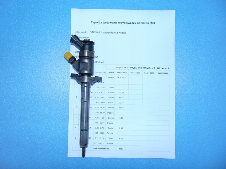 Injecteurs Ford Peugeot Citroen 0445110353 9M5Q-9F593-AA SPRAWDZONE ORYGINALNE