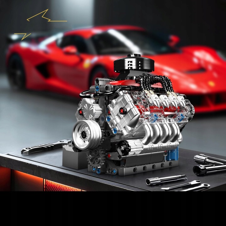 V8 модельний двигуна, які працюють, колекційний конструктор — фото 7