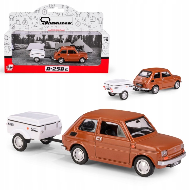 Niewiadów N250C Fiat 126p Необізнаний Малюк набір причіп PRL 1:43 — фото 2