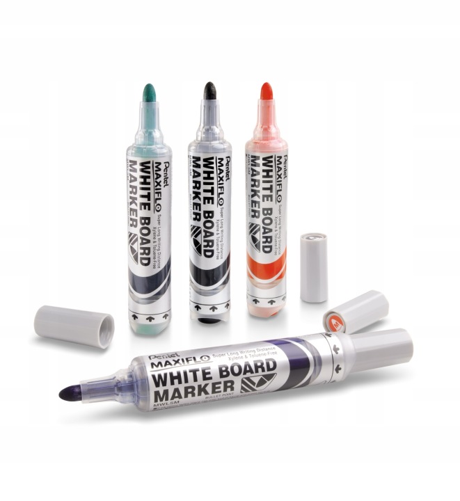 Маркер для Дошок PENTEL MWL5S 4 Кольори 1200 м З Поршнем + Магніт Губка — фото 11
