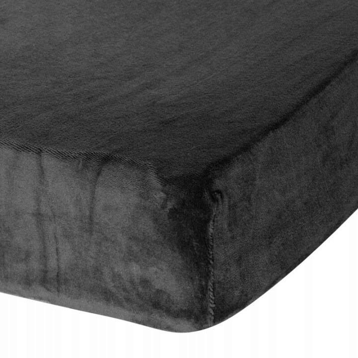 Prostěradlo z mikrovlákna 180x200 Flano černé na vysokou matrace 30 cm