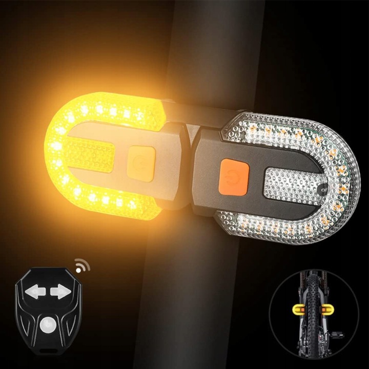 Ліхтар велосипедний задній Поворотники Пульт USB LED Водонепроникна IPX5 600 мАг — фото 7