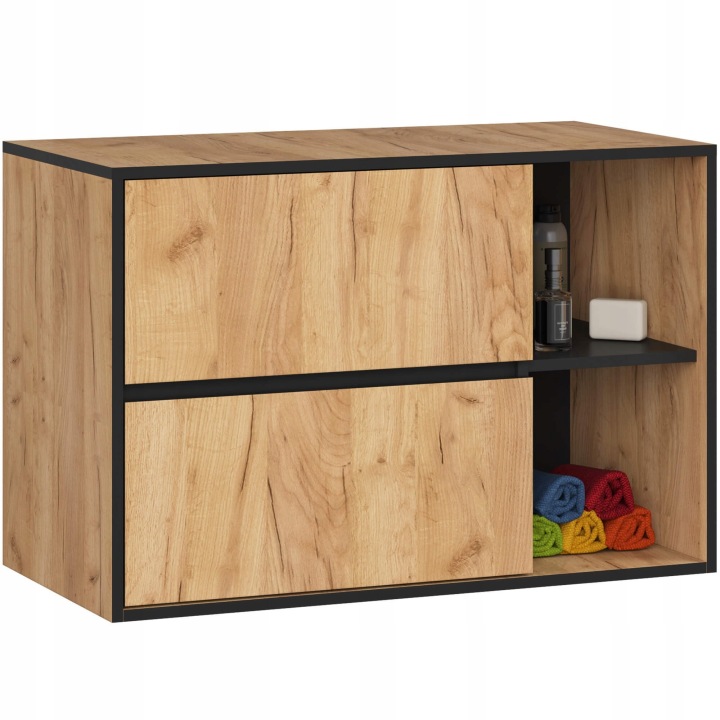 Koupelnová Skříňka Pod Umyvadlo Vami W90 2SZ2P Pk Craft/černá Akd
